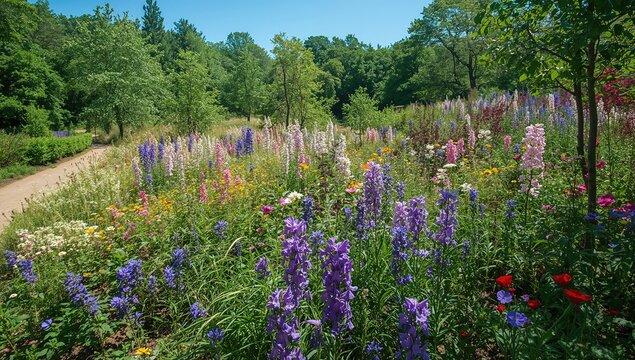 In July, the stunning Hankairo Flower Park is decorated with a vibrant array of blossoms.