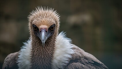 Griffon vulture displaying eagle vulture feathers in a zoo, showcasing avian diversity