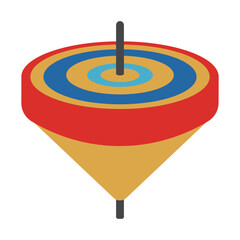 Traditional Japanese Koma Spinning Top &ndash; Colorful New Year Toy Illustration