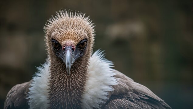 Griffon vulture displaying eagle vulture feathers in a zoo, showcasing avian diversity