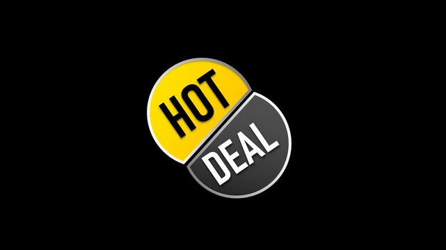 Hot deal badge vector illustration promotional sticker design element for online sales isolated on black background