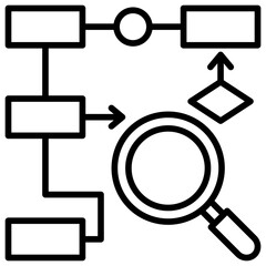 Process Mining Line Icon