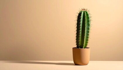 Minimalist cactus arrangement with flowering tall cactus and two round spiny cacti on white background for editorial botanical photography lifestyle decor and poetic resilience-themed visuals