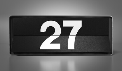 27 - calendar with day of a month - 3D illustration