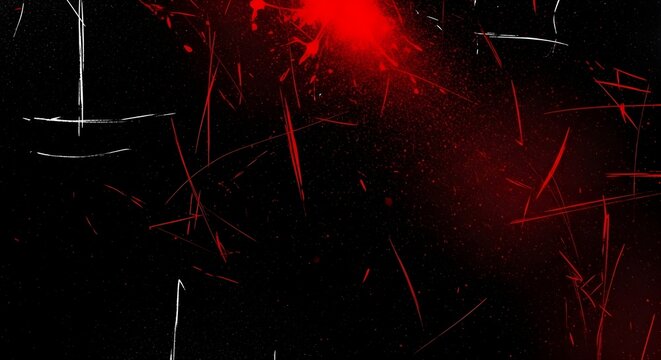 Abstract dark background with glowing red light streaks and futuristic grid patterns