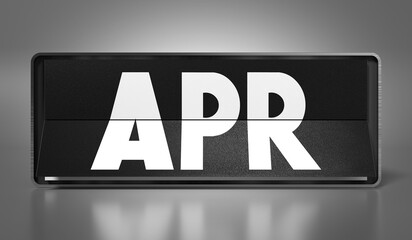 April - calendar on gray background - 3D illustration