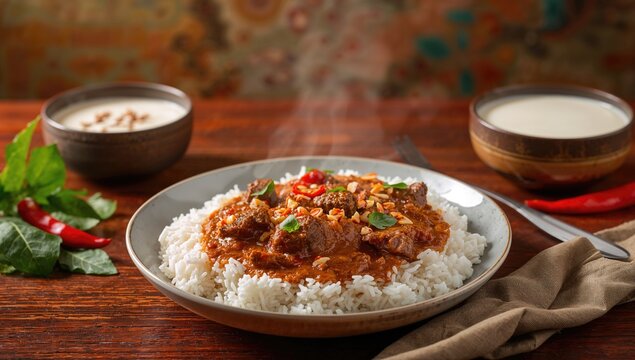 Beef massaman curry, a protein-rich meal with rich spices and textures, World Food Day