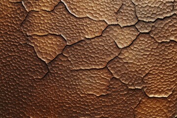 Close-up of dried and cracked brown earth surface showing irregular patterns and rough texture