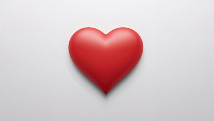 Fototapeta premium Red heart symbol for Valentine's Day. Isolated heart shape on plain background.