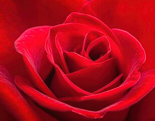Close Up Red Rose Petals