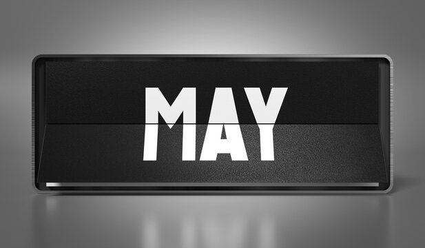 May - calendar on gray background - 3D illustration