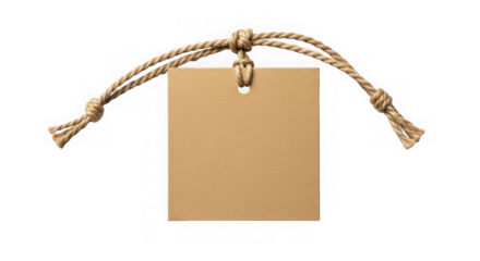 Blank craft paper tag with rustic twine for your custom message