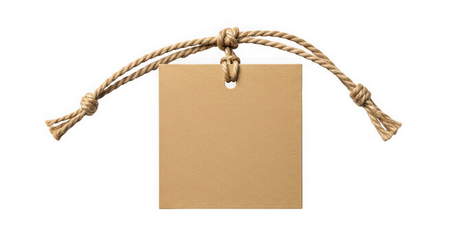 Blank craft paper tag with rustic twine for your custom message