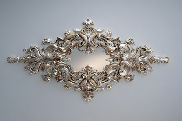 ornate mirror with modern glass reflections blending minimalist baroque fusion in elegant neutral lighting