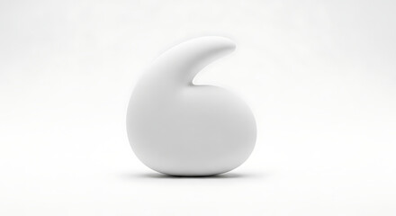 Abstract white organic shape against a clean background, symbolizing creativity and simplicity.