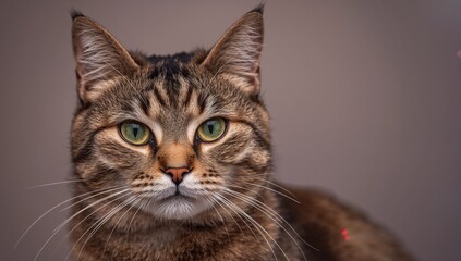 A domestic tabby cat lounging comfortably, embodying a sense of relaxation