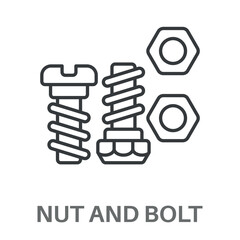 Nut And Bolt Simple Style Glyph Design Vector 