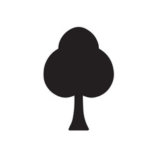 Simple black silhouette tree vector icon graphic