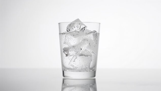 Glass filled with ice, refreshing beverage option