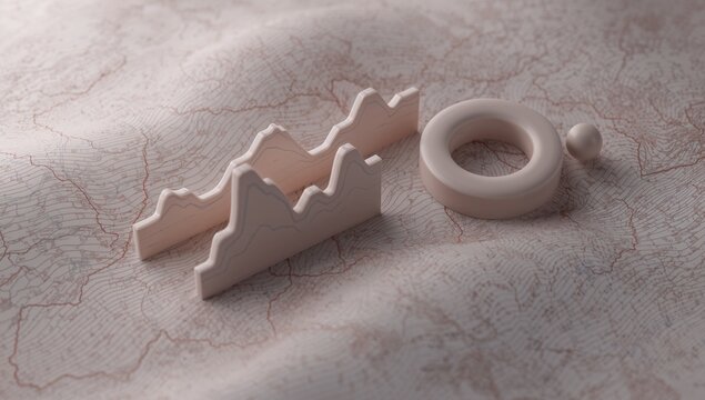 3D line graphs illustrating data trends, analytical insight