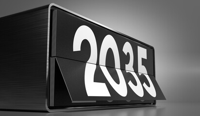 2035 - table calendar - 3D illustration