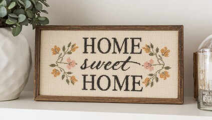 Home decor sign with a welcoming message, enhancing warmth in living spaces