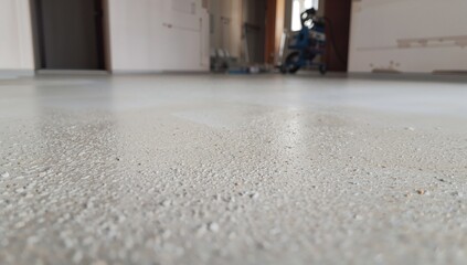 a cement screed applied to a floor, construction work, efficiency