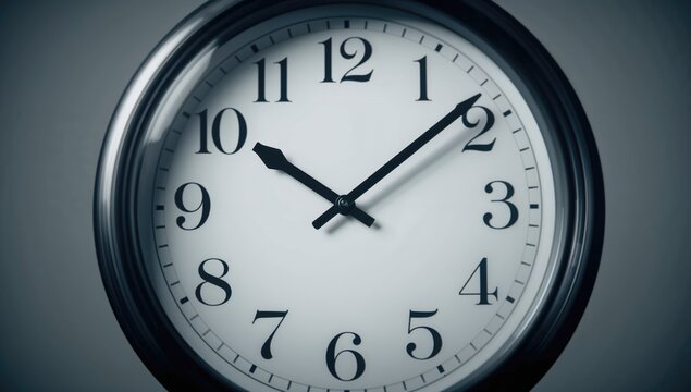 A close-up of a clock showing 8 o'clock, time management theme