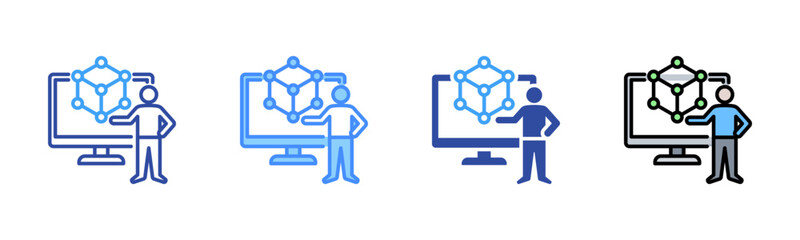 Simulation Icon, Multi Styles Icon Set