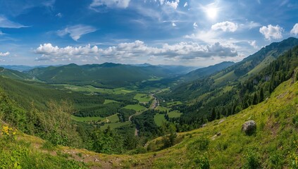 Obraz premium Aerial perspective of a Moldovan valley, showcasing seasonal change