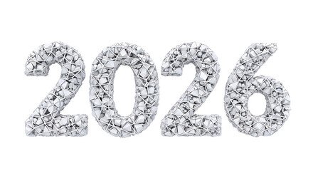 Sparkling crystal numbers creating the year 2026, a symbol of future celebration and luxury.