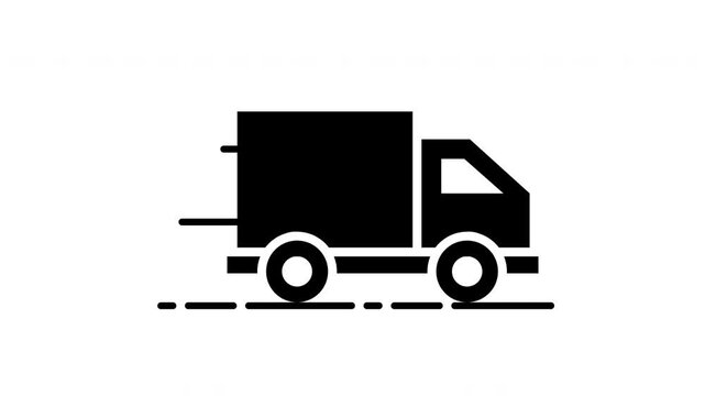 Dark Truck Shipping Animation Prores Alpha Channel 4K 60FPS Motion Graphic