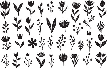 Whimsical Hand Drawn Floral Set