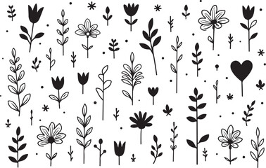 Whimsical Hand Drawn Floral Set