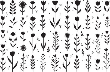 Whimsical Hand Drawn Floral Set