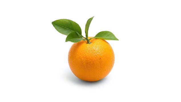 Fresh orange fruit isolated on a white background, beneficial vitamin C source