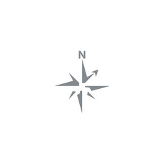 Direction compass logo icon flat vector design.