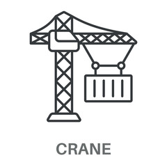 Crane Simple Style Glyph Design Vector 