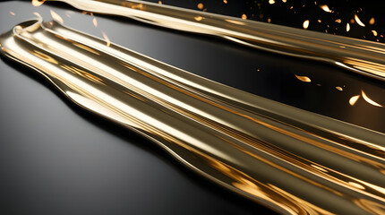 Luxury Black and Gold Abstract Liquid Metallic 3D Design – 16K HDR Cinematic Background