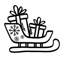Cute Doodle Christmas Vector Clipart Set,Hand Drawn Holiday Elements
