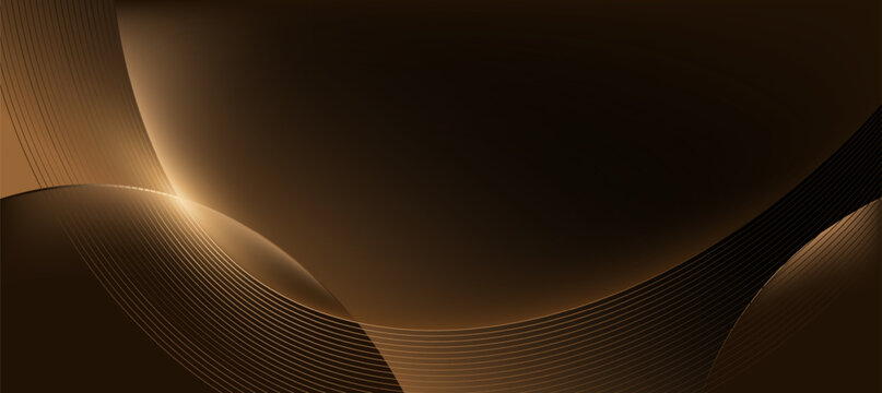 Luxury gold black curve background, abstract elegant background vector for branding presentation