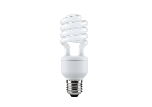 Compact fluorescent light bulb isolated on transparent background