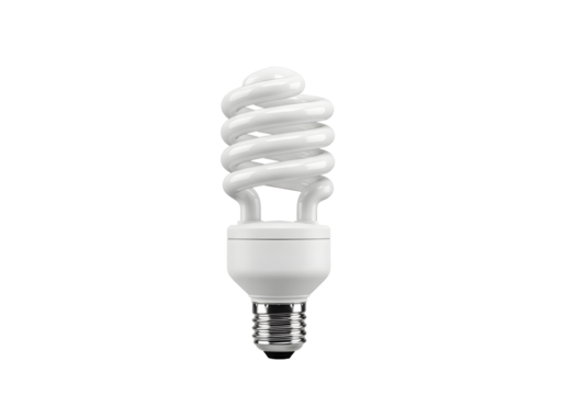 Compact fluorescent light bulb isolated on transparent background