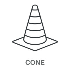Cone Simple Style Glyph Design Vector 
