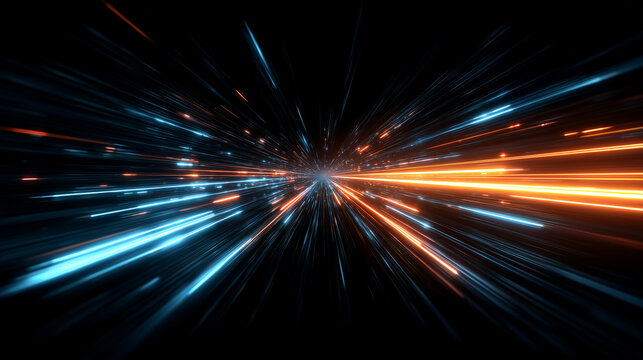 Futuristic Hyperspace Speed Tunnel