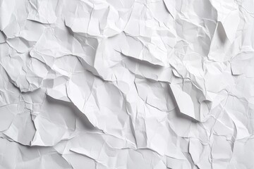 Obraz premium close-up of crumpled white paper with irregular folds and shadows creating textured abstract surface