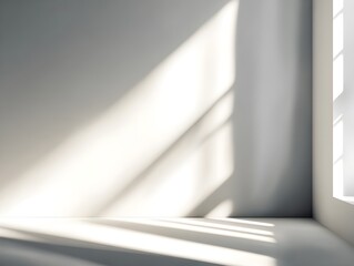 Window-Like Frame Shadow on Clean White Wall, High Realism 8K Background
