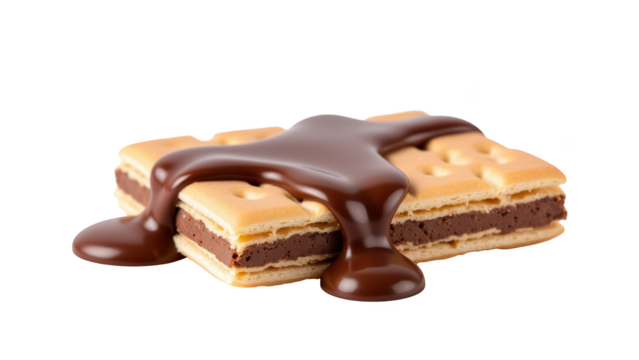 Delicious chocolate dessert with creamy filling, featuring crispy wafer texture and rich chocolate sauce. Perfect for sweet cravings