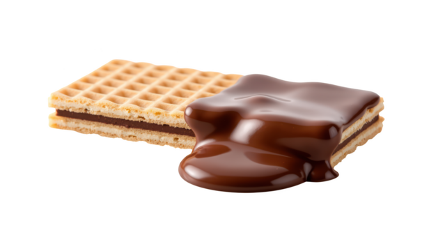 Crispy wafers with rich chocolate coating create delightful treat that tempts taste buds. Perfect for snacking or dessert indulgence