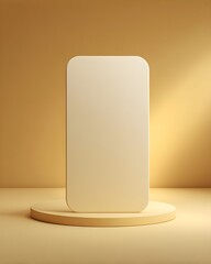 Minimalistic Rectangular Frame Shadow Overlay on Soft Cream Background, Ultra-Clear 8K Photorealistic Texture